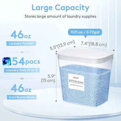 Lifewit Laundry Pods Container with Pop-up Lid, Laundry Room Organization, Dryer Sheet Holder for Washing Powder Scent Booster Beads, 2700 ml/0.72gal,2 Pcs
