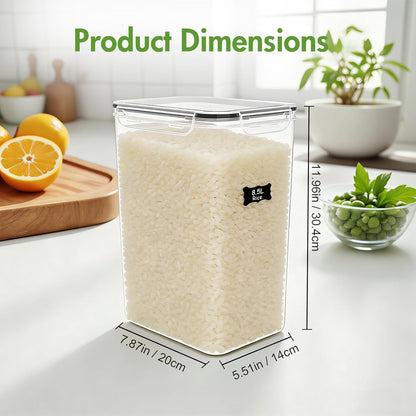 ALSO GO 2 PC (9.5L | 321 Oz) Extra Large Airtight Food Storage Containers with Lids,Kitchen and Pantry Organization Plastic Containers for Flour,Rice,Cereal,Pasta,Sugar,dog food (Leakproof, BPA-Free)