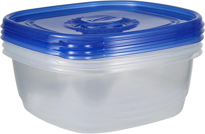 Glad GladWare XL Square Food Storage Containers with Lock Tight Lids, BPA-Free Family Size Plastic Containers for Leftovers, Meal Prep, and Freezer Storage, Dishwasher Safe, 104 Oz