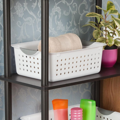 Sterilite 6-Pack Deep Ultra Basket, Open Top Plastic Storage Organizer, White - Classic Baskets for Organizing Countertops, Pantry Shelves, Kitchen Cabinets, Laundry Rooms or Home Offices