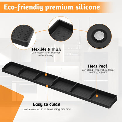 Magnetic Stove Top Shelf, Over the Stove Shelf Spice Rack & Spice Organizer – 30" Heat Resistant Silicone Stove Shelf, No Drill Kitchen Storage Organizer for Gas/Electric Stoves & Small Kitchens