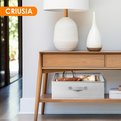 Criusia Closet Organizers Bins - Large Collapsible Shelf Organizer with Handles - Fabric Trapezoid Home Organization and Storage Baskets for Organizing Clothes Toy Blanket Towel Purse Hats