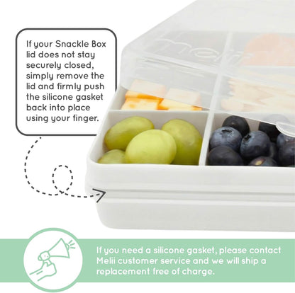 melii Snackle Box |12-Compartment Snack Container with Removable Dividers, BPA-Free Food Storage for Travel, School & On-the-Go Snacks, Kids & Family Organizer (Grey)