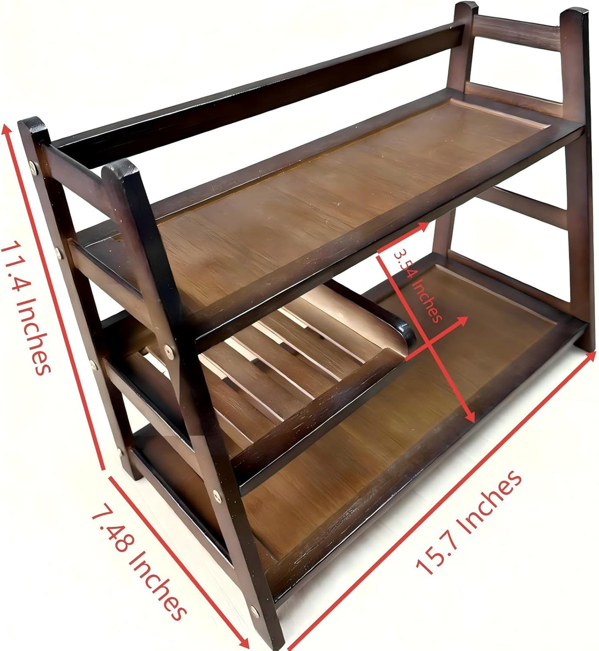 3 Tier Bamboo Matcha Station, coffee station organizer Shelf for Kitchen Countertop, Tea Bar - Matcha Powder, Tools & Cup Organizer for Matcha Lovers, Home Baristas.
