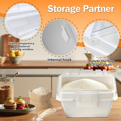 Flour Bin, 10 lb Stackable Kitchen Ingredient Storage Container with Lid - Food Pantry Organizer for Flour, Sugar, Rice, Baking,Dog Food Supplies (2.64 GAL-2.33 LB)