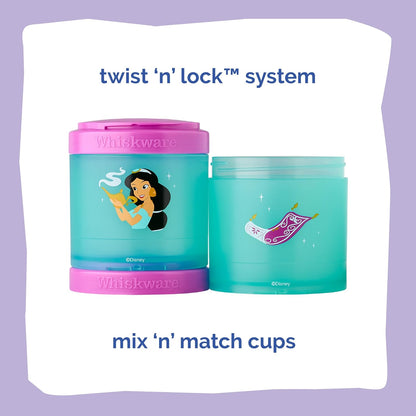 Whiskware Bluey Stackable Snack Containers for Babies, Toddlers, and Kids, 3 Stackable Snack Cups for School and Travel, Cupholder Friendly, Bluey and Bingo! Let’s Do This!