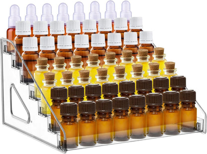 YEXEXINM 2 Pack 7 Tier Essential Oil Organizer,Clear Essential Oil Holder,Essential Oil Storage Shelf,Essential Oil Collection Display Rack Organizer Holds 5ml 10ml 15ml 30ml Essential Oils