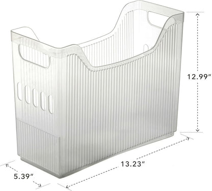 BINO | Plastic Storage Bins, Narrow - 2 Pack | THE CANYON COLLECTION | Clear Storage Bins for Organization | Clear Containers for Pantry | Fridge & Freezer Organizer Bin | Cabinet & Pantry Organizers