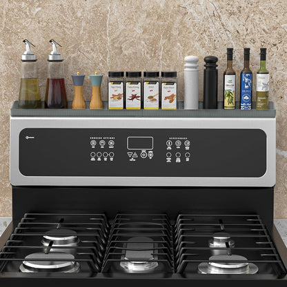 Magnetic Stove Top Shelf, Over the Stove Shelf Spice Rack & Spice Organizer – 30" Heat Resistant Silicone Stove Shelf, No Drill Kitchen Storage Organizer for Gas/Electric Stoves & Small Kitchens