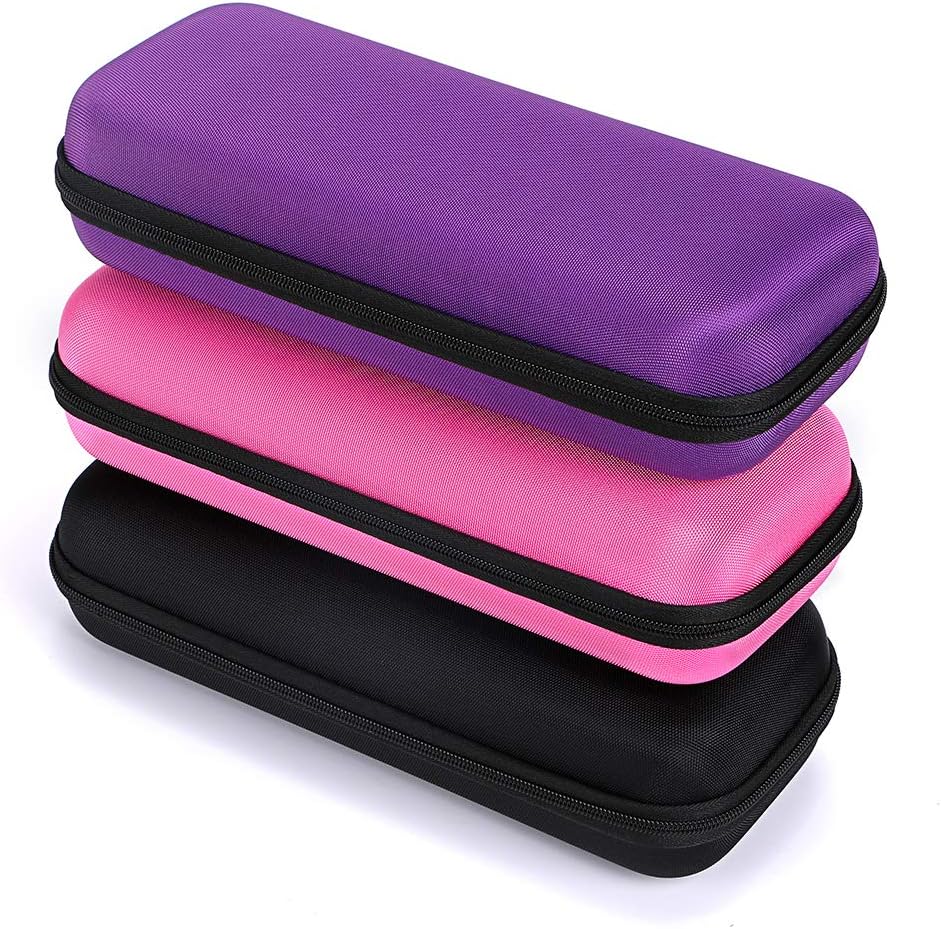 Hipiwe EVA Essential Oils Carrying Case Organizer for 20 Bottles 5ml 10ml Standard and Rollers Bottles Portable Hard Shell Essential Oils Travel Bag Holder for Essential Oils Bottle Storage (Black)