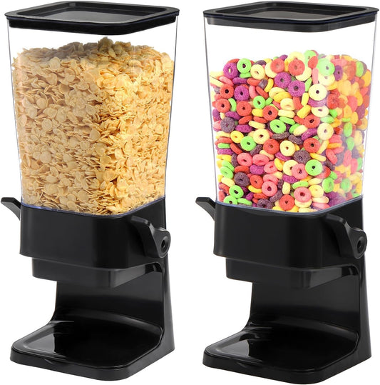 Frcctre 2 Pack 5.5 Qt Cereal Dispenser Countertop, Large Capacity Cereal Storage Containers Dispenser Dry Food Dispenser for Grain, Nuts, Candy, Snack, Rice, Oatmeal, Pet Food