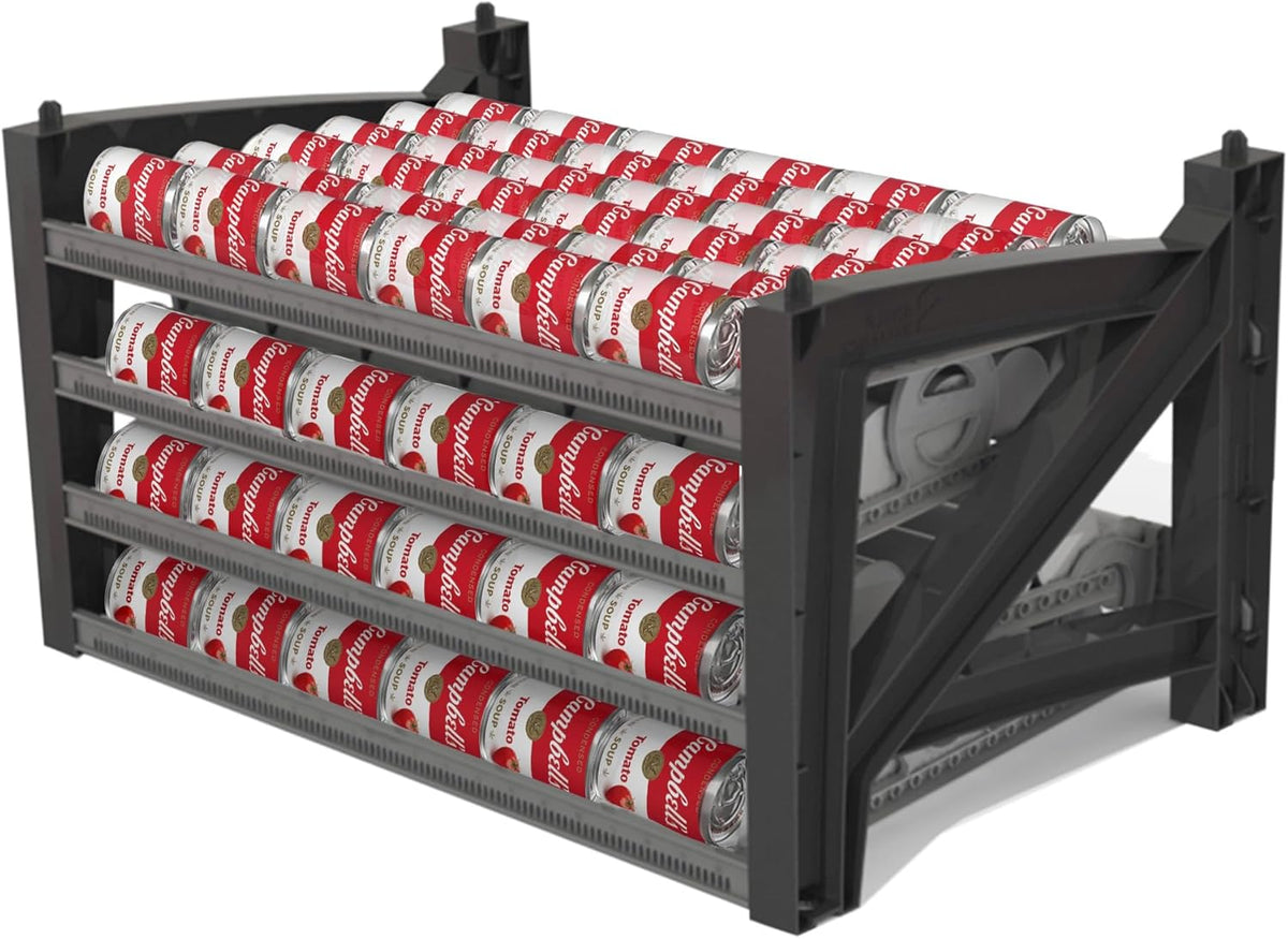 Shelf Reliance Cansolidator Pantry Plus - Can Organizer for Pantry, Stackable Soda Can Storage for Kitchen, Holds 60 Cans of Food or Soda