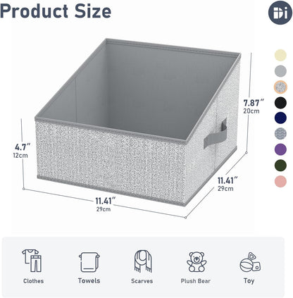 DIMJ Closet Storage Bins - Fabric Storage Baskets for Shelves, Collapsible Closet Organizers and Storage with Handles, Trapezoid Shelf Organization Storage Cubes for Purse, Toys, Books, Towel, Socks