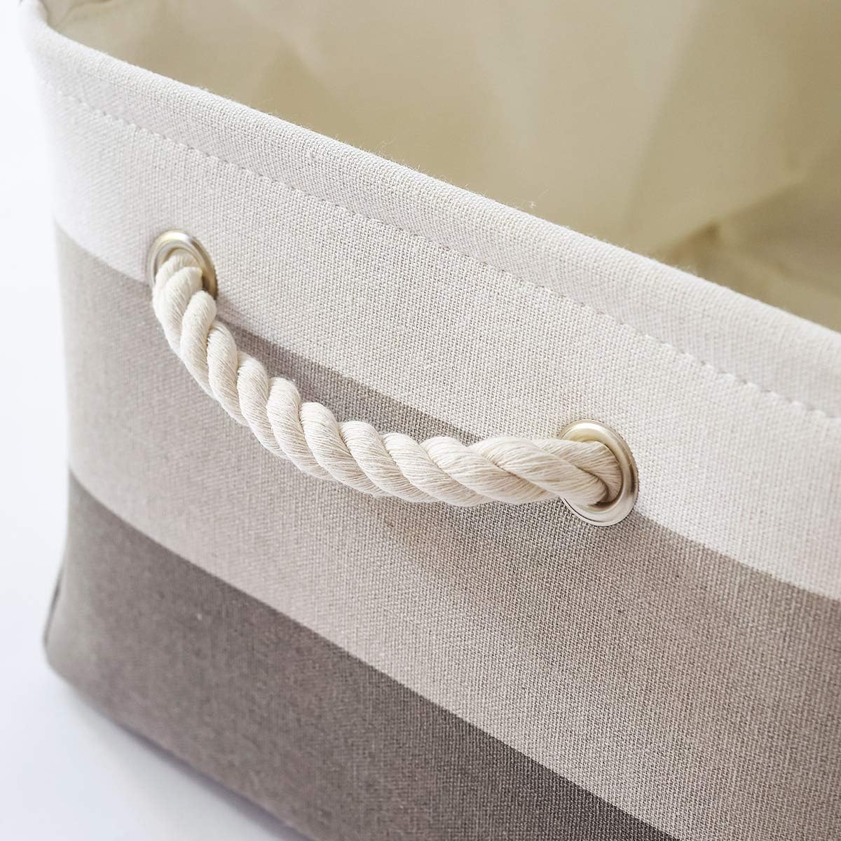 Fabric Storage Bins 12x8x5 inch [6-Pack] with Rope Handles - Decorative Baskets for Organizing