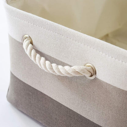 Fabric Storage Bins 12x8x5 inch [6-Pack] with Rope Handles - Decorative Baskets for Organizing