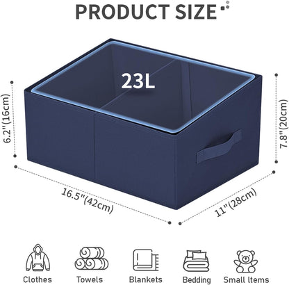 DIMJ Closet Storage Bins - Fabric Storage Baskets for Shelves, Collapsible Closet Organizers and Storage with Handles, Trapezoid Shelf Organization Storage Cubes for Purse, Toys, Books, Towel, Socks