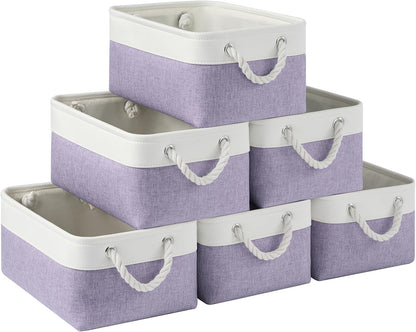 Large Storage Baskets- 15.7x11.8x8.26 inch Storage Bins for Shelves and Closet Organizing, Foldable Fabric Bin for Home Organization Clothes and Laundry (3-Pack, White&Khaki)