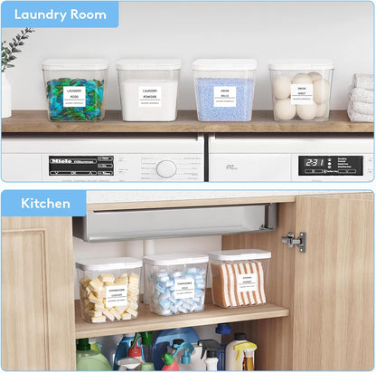 Lifewit Laundry Pods Container with Pop-up Lid, Laundry Room Organization, Dryer Sheet Holder for Washing Powder Scent Booster Beads, 2700 +2000ml/0.72+0.5gal,3 Pcs