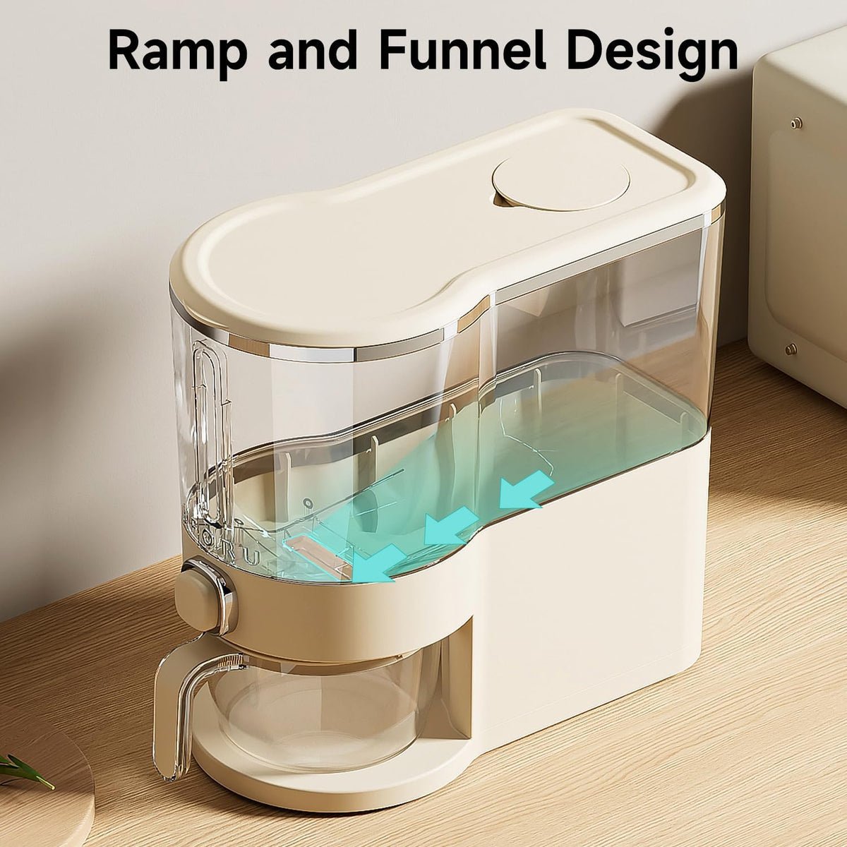 UFORU Rice Dispenser, Rice Storage Container with Measuring Cup for Kitchen Pantry Household, Cereal Dry Food Storage Containers Airtight, Sealed Moisture Proof (Brown 11 Lbs)