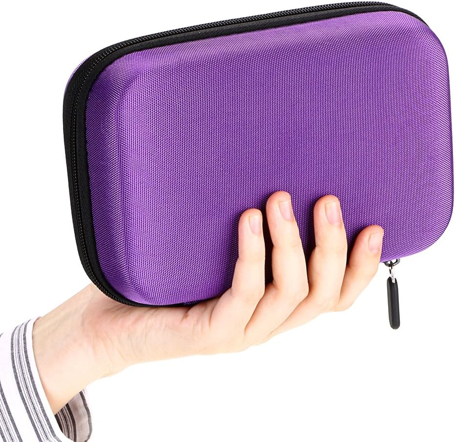 Hipiwe Hard Shell Essential Oil Carrying Case Holds 12 Bottles (Can hold 5ml, 10ml, &10ml Rollers) Travel Size Essential Oils Bag Organizer Perfect for Essential Oils Bottle (Purple)