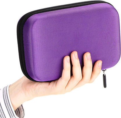 Hipiwe Hard Shell Essential Oil Carrying Case Holds 12 Bottles (Can hold 5ml, 10ml, &10ml Rollers) Travel Size Essential Oils Bag Organizer Perfect for Essential Oils Bottle (Purple)