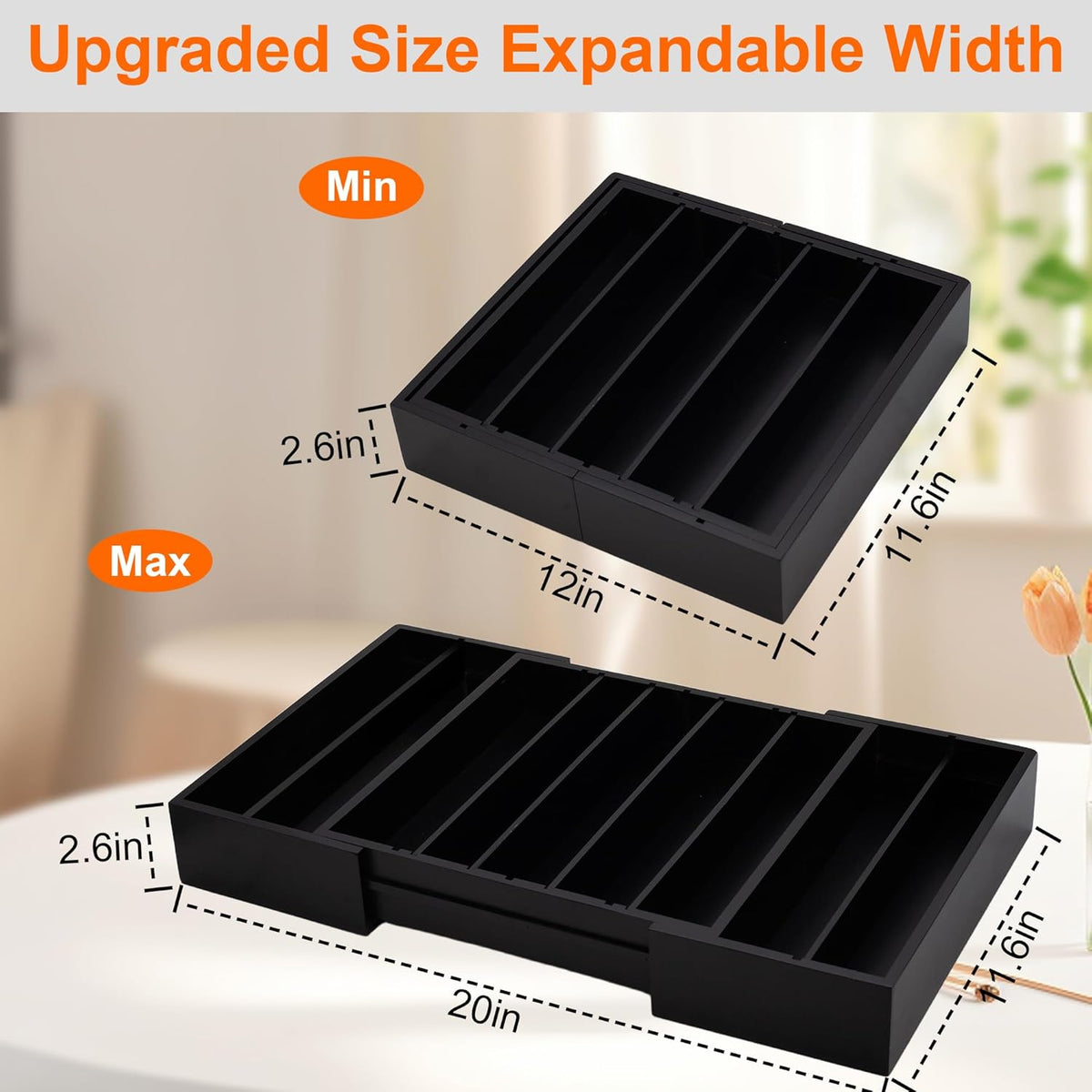 MinBoo Bamboo K Cup Holder for Drawer or Countertop Coffee Pod Holder Expandable K Cup Pod Storage Tea bag organizer K Cup Storage for Coffee Station Home Office and Kitchen
