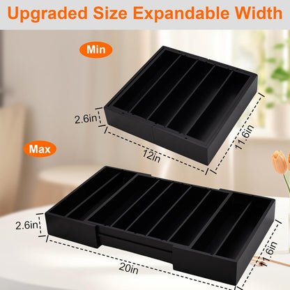 MinBoo Bamboo K Cup Holder for Drawer or Countertop Coffee Pod Holder Expandable K Cup Pod Storage Tea bag organizer K Cup Storage for Coffee Station Home Office and Kitchen