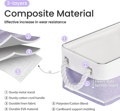 Large Storage Baskets- 15.7x11.8x8.26 inch Storage Bins for Shelves and Closet Organizing, Foldable Fabric Bin for Home Organization Clothes and Laundry (3-Pack, White&Khaki)