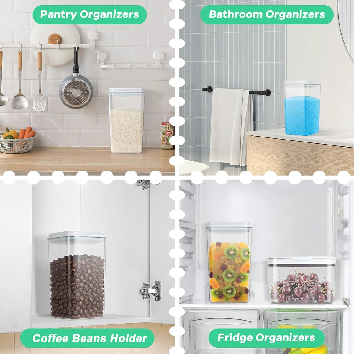 TBMax Rice Flour Storage Container with Automatic Flip-up Lid 25 Lbs | 12.68 Qt, Tall and Narrow Food Storage Flour Bin for Kitchen Pantry Organization, Pet Dog Cat Food Storage Container