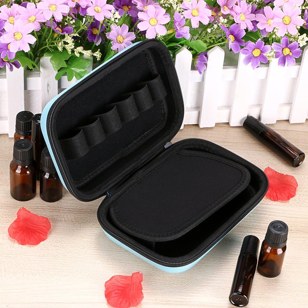 Hipiwe Hard Shell Essential Oil Carrying Case Holds 12 Bottles (Can hold 5ml, 10ml, &10ml Rollers) Travel Size Essential Oils Bag Organizer Perfect for Essential Oils Bottle (Purple)
