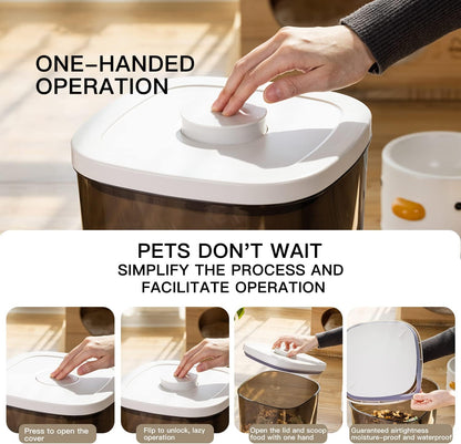 20-25 lbs Rice Dispenser,10.5 Qt/10 L/22-25 lbs Rice Container Storage with Measuring Cup & Brush Food Cereal Container Bins Household for Kitchen Pantry Organization (AY-10KG-WHITE)