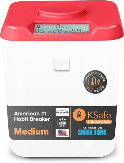 Kitchen Safe Time Locking Container, Phone Jail, Medication Lock Box, Break Bad Habits, Quit Smoking, Stop Snacking, Gaming Addiction, Family Time (XL, White Lid + 12.3” White Base)