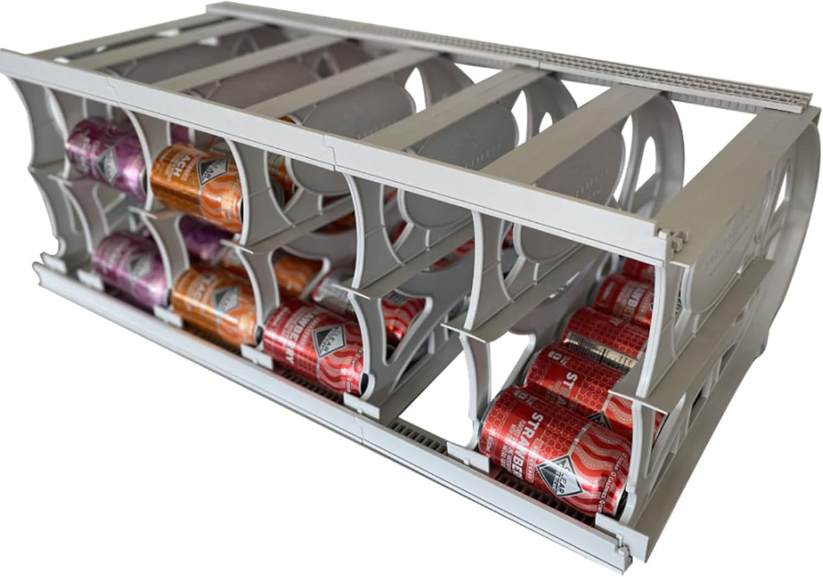 Shelf Reliance Cansolidator Pantry Plus - Can Organizer for Pantry, Stackable Soda Can Storage for Kitchen, Holds 60 Cans of Food or Soda