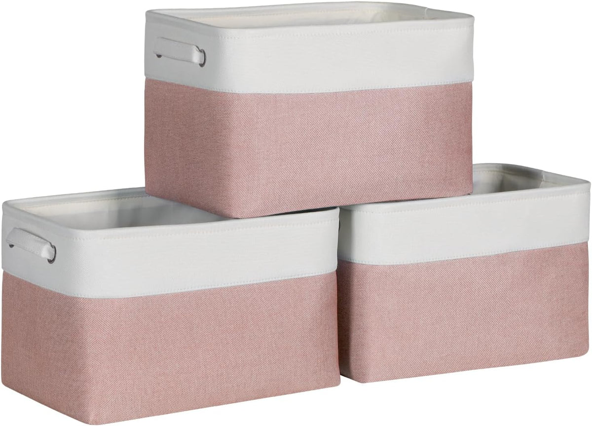 Foldable Storage Bin Collapsible Basket 12" x 10" x 9.5" Cube Storage Organizer Bins with Dual Carry Handles for Home Closet Shelves Drawers Organizer, Set of 3, Grey
