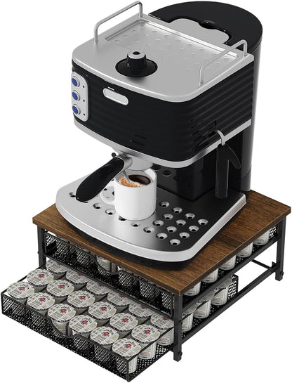 Coffee Pod Holder For Counter, Coffee Pod Drawer for K Cup Storage Drawer Holder, 72 Capacity Pods Storage Organizer Cups Capsule with Sliding Baskets for Coffee Station, Black