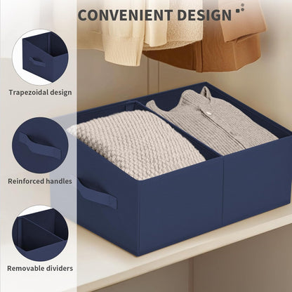 DIMJ Closet Storage Bins - Fabric Storage Baskets for Shelves, Collapsible Closet Organizers and Storage with Handles, Trapezoid Shelf Organization Storage Cubes for Purse, Toys, Books, Towel, Socks