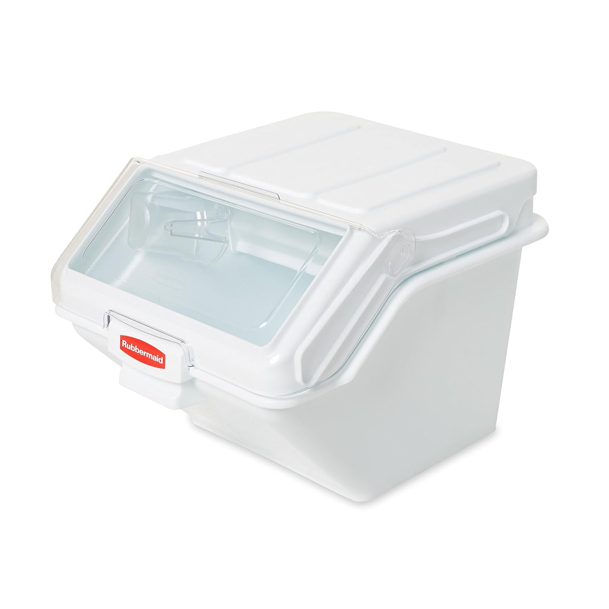 Rubbermaid Commercial Products ProSave Shelf Food Ingredient Bin with Scoop 40-Cup White Kitchen Food Storage Sugar/Grains/Rice/Baking Supplies