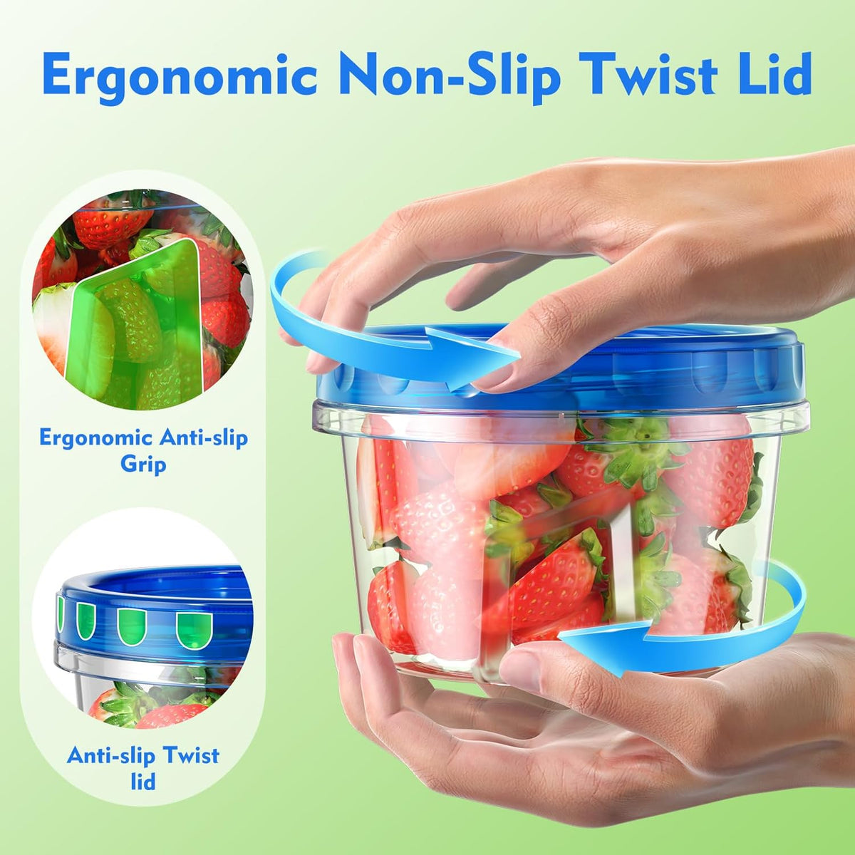 BiuLeon 12 Pack- 34/24/17oz Freezer Storage Containers, Plastic Food Storage Containers with Twist Top Lids, BPA Free and Reusable Soup Containers with Lids, Leakproof/Microwave/Dishwasher Safe