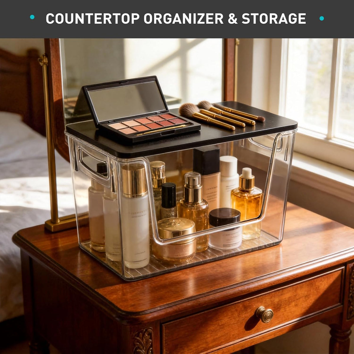 Pantry Organizers Storage, 2 Pack Large Clear Storage Bins for Onion, Potato, Garlic, Canned Food, Organizer Bins for Under Sink, Kitchen, Countertop, Bathroom
