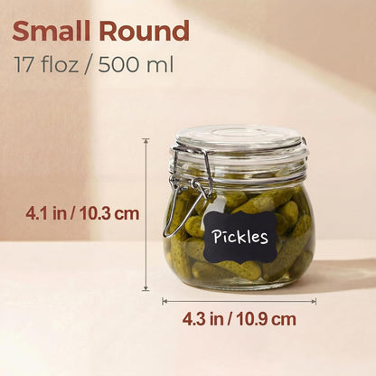78oz - 3 Pack Square Glass Jars with Airtight Lid, Wide Mouth Mason Jars with Clamp Lids, Air Tight Glass Canisters, Best Food Storage Containers for Flour, Sugar, Cereal, Pasta, Rice, Coffee, Spice