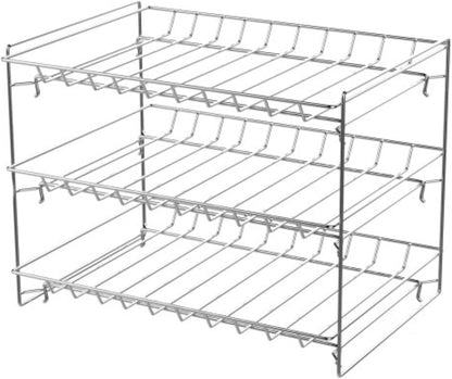 Lavish Classic Cuisine 3 Tier Dispenser-Organizer Rack Holds up to 27 Cans-for Kitchen Pantry, Countertops, and Cabinets-Storage Accessories (Chrome)