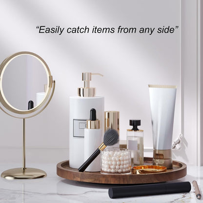 VERTORGAN Lazy Susan Organizer for Kitchen,Acacia Wood Turntable for Cabinet, Pantry, Table, Countertop, Vanity, Spice Rack（Small）