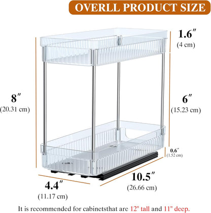 Pull Out Spice Rack Organizer for Cabinet, Slide Out Spice Racks Organizer, Spice Cabinet Organizers, Cabinet Size Need:12'' Highx11'' Deepx5'' Wide,Hold 10 Spice Jar Each Tier-2Tier, Black