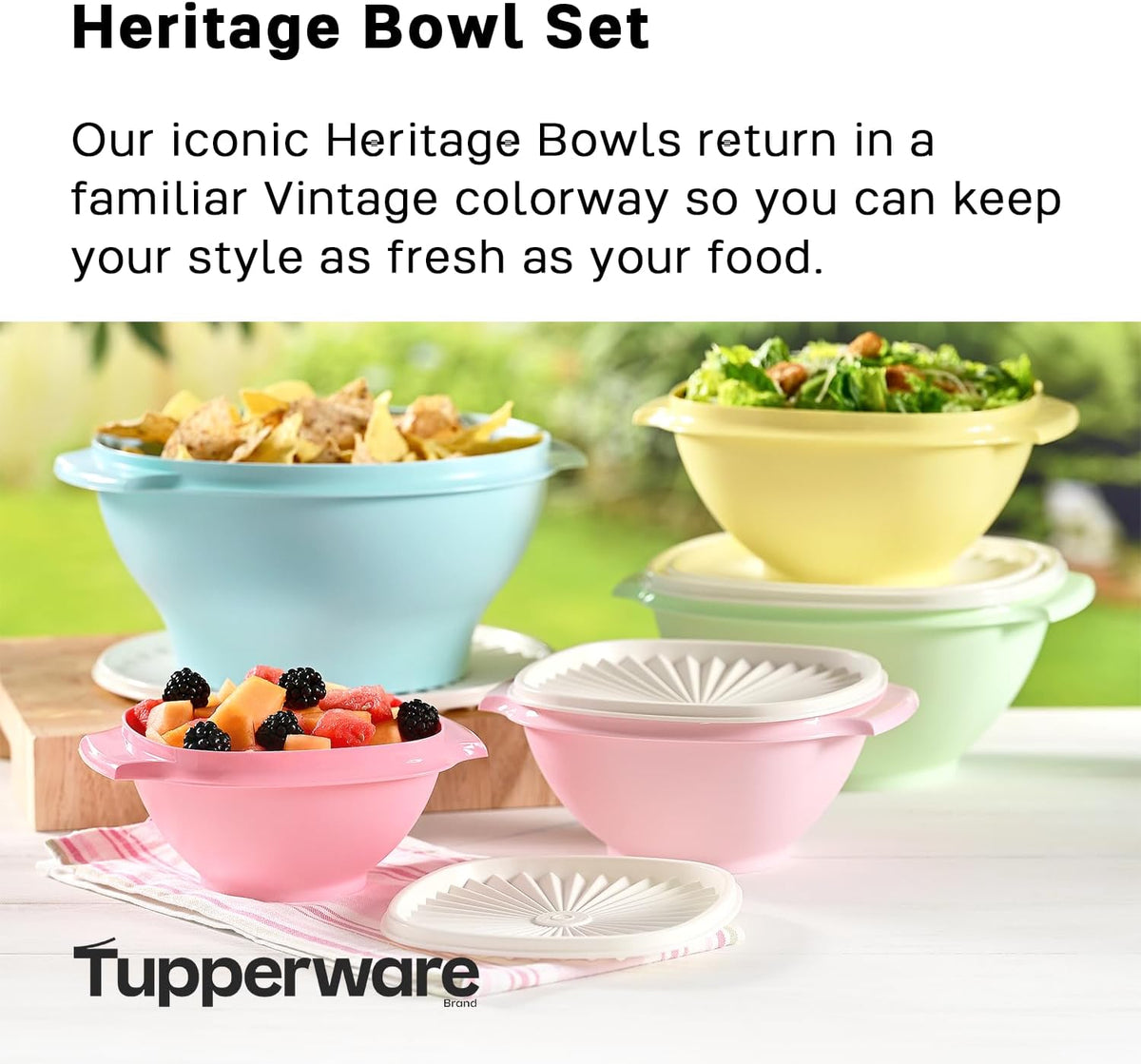 Tupperware Heritage Collection, New Food Storage Container Set in Vintage Pink, Dishwasher Safe and BPA Free (18 containers, 18 lids)