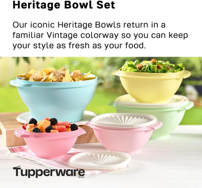 Tupperware Heritage Collection, New Food Storage Container Set in Vintage Pink, Dishwasher Safe and BPA Free (18 containers, 18 lids)