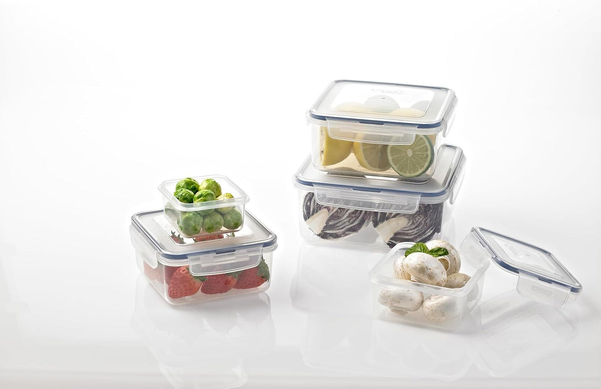 LOCK & LOCK Easy Essentials Pantry Food storage containers with lids / Pantry storage / Airtight containers, BPA free - Square - 11 cup - Great for Sugar, Clear