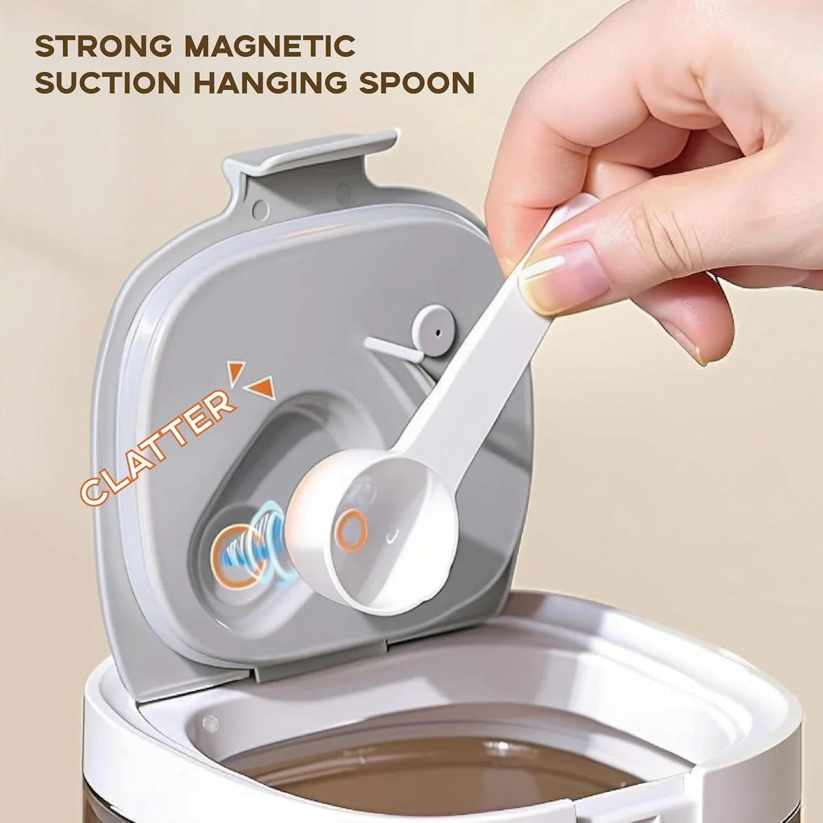 Airtight Coffee Canister, 15oz Coffee Storage Container with Scoop, Kitchen Food Storage Jar for Grounds Coffee, Beans, Tea, Sugar, Flour, Cereal, 1300ml