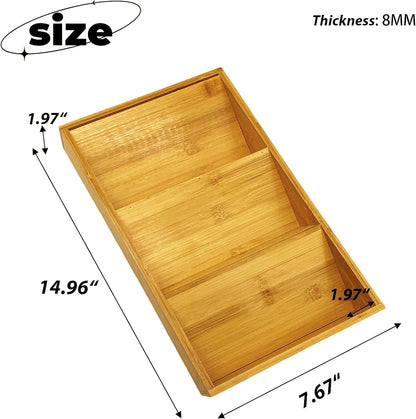 Bamboo Spice Drawer Organizer 3 Tier Seasoning Organizer Rack Spice Rack Tray Kitchen Spice Rack Organizers and Storage for Drawer Kitchen Cabinet Seasoning Storage Insert for Cabinet Shelf