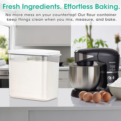 TBMax Rice Flour Storage Container with Automatic Flip-up Lid 25 Lbs | 12.68 Qt, Tall and Narrow Food Storage Flour Bin for Kitchen Pantry Organization, Pet Dog Cat Food Storage Container