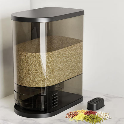 SYNCVIBE Rice Dispenser 22-25 Lbs Rice Storage Container with Measuring Cup Moisture Proof, Large Cereal Dry Food Storage, Household Airtight Food Dispenser Bucket for Kitchen Pantry Organization